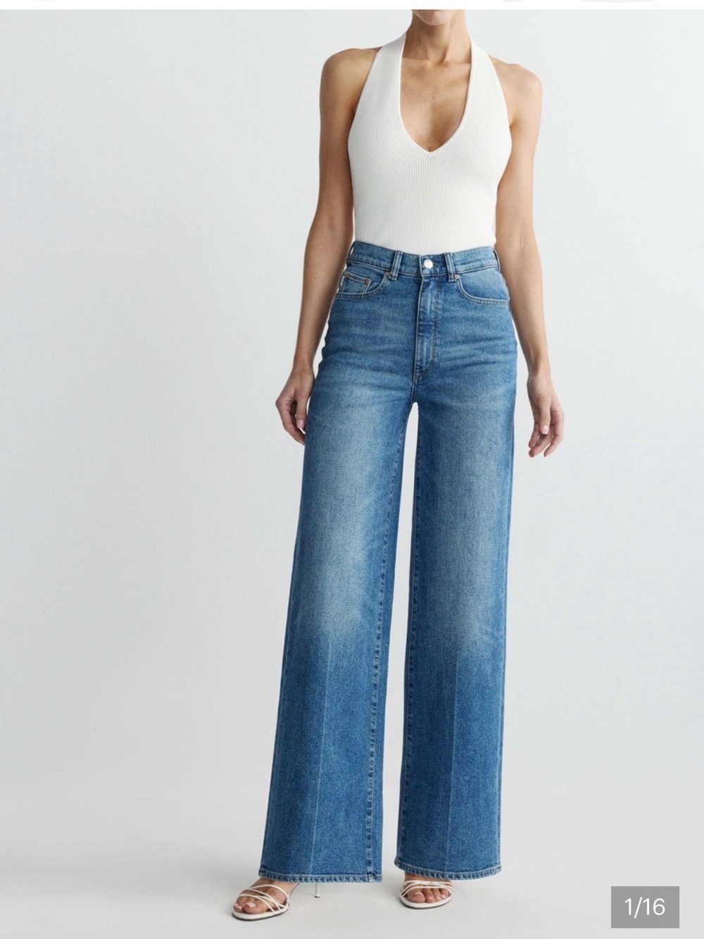 DL1961 Hepburn Wide-Leg High-Rise Jeans in West Lake 32” Inseam Size 29 - Picture 13 of 13